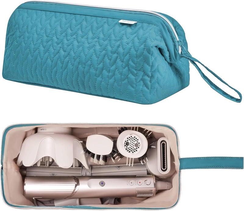 KarSyon Shark Flex Style Case for Dyson Airwrap Hair Dryer Brush Revlon Hair Tools Travel Bag Carrying Case Flat Curling Iron Organizer (Teal Blue) - Image 2